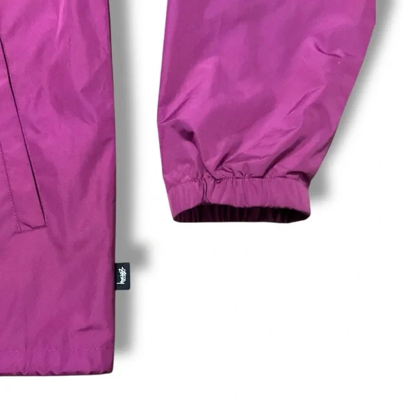 💥 Stüssy Coaches Jacket 💜 Magenta Pink Size L Streetwear Skate Windbreaker